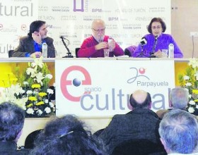 Por la izquierda, Carlos Barros, José Antonio Martín Pallín y Laura González. Fuente.