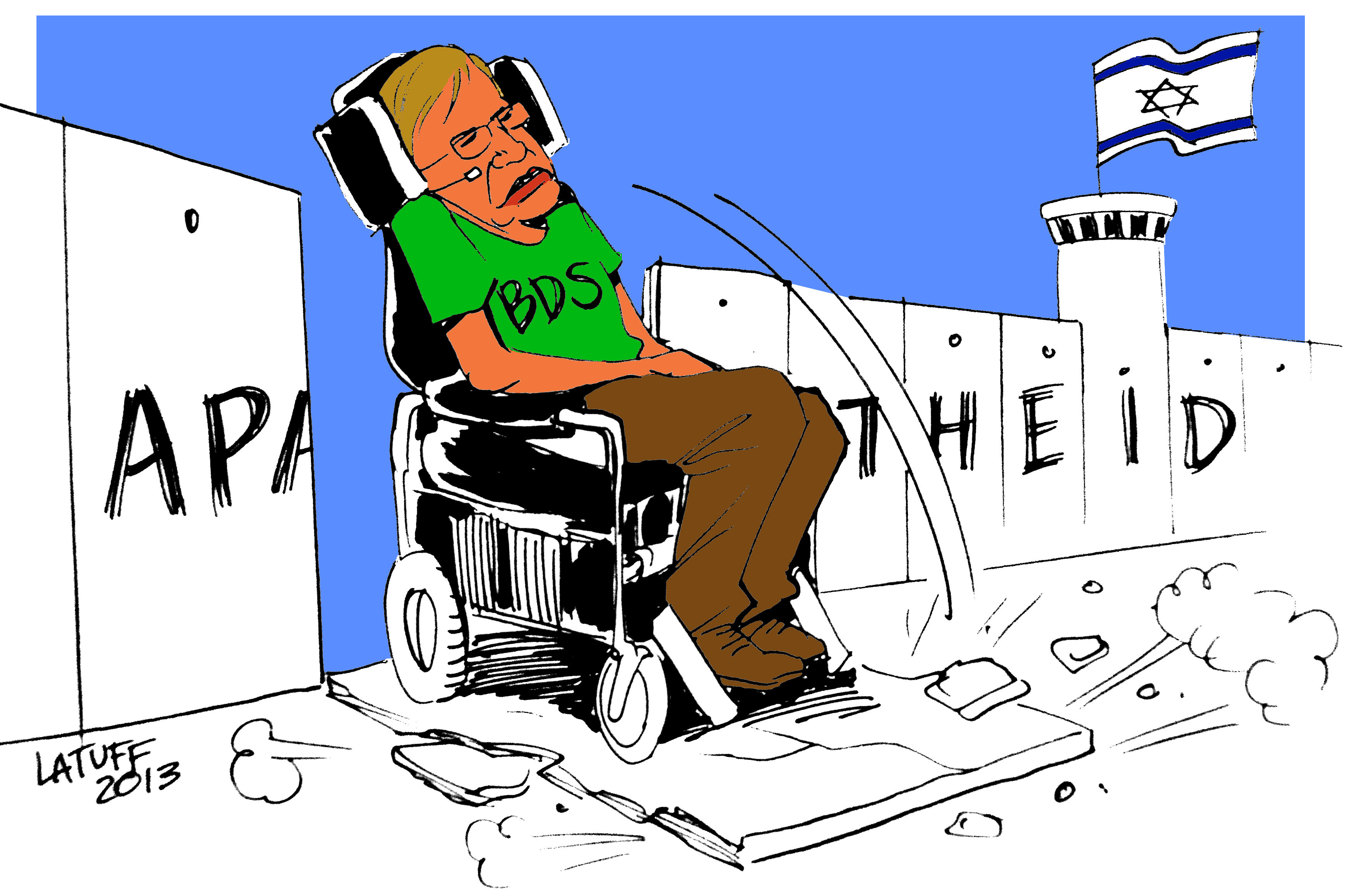 Caricatura de Carlos Latuff sobre Stephen Hawking